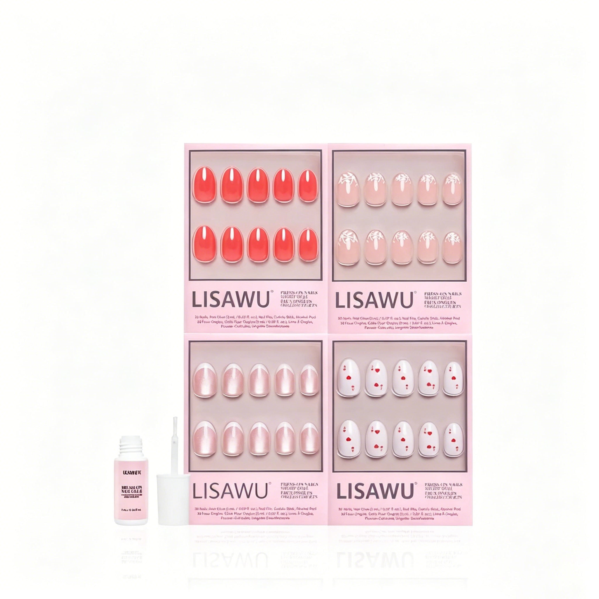 The Oval Affair press-on nails with glazed finish