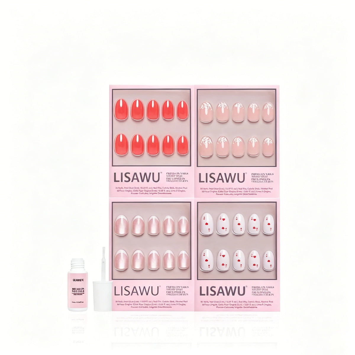 The Oval Affair press-on nails with glazed finish