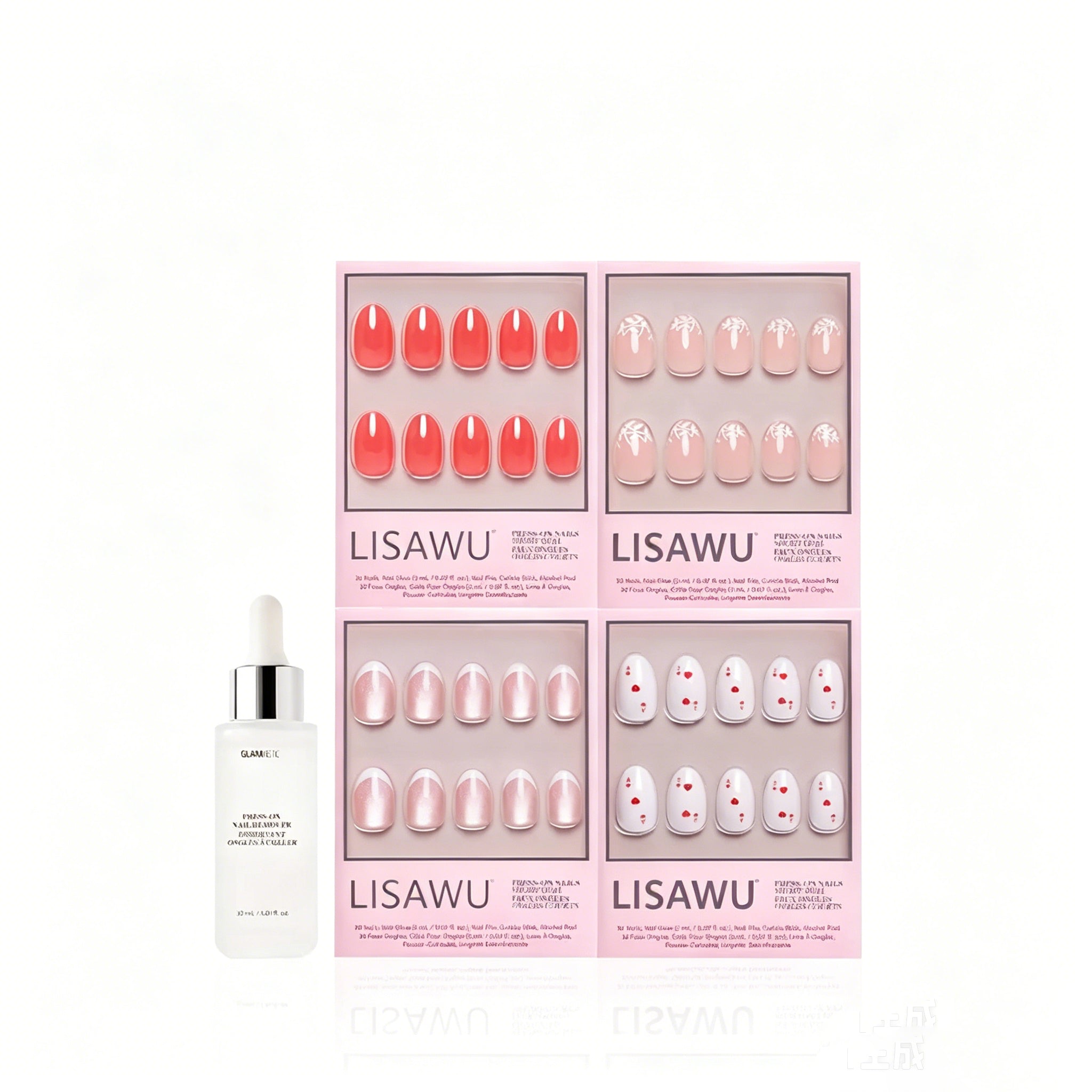 The Oval Affair press-on nails in white shade