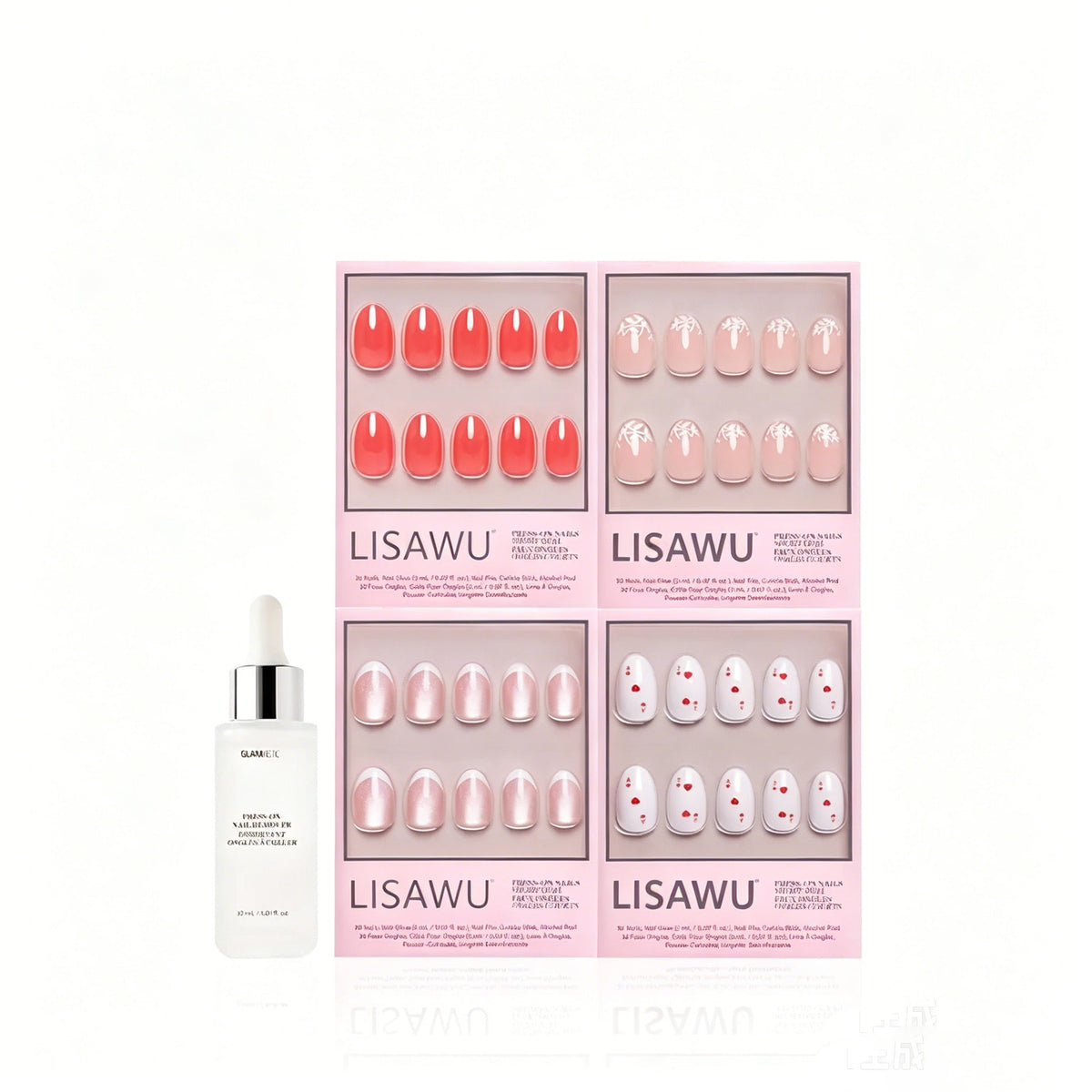 The Oval Affair press-on nails in white shade
