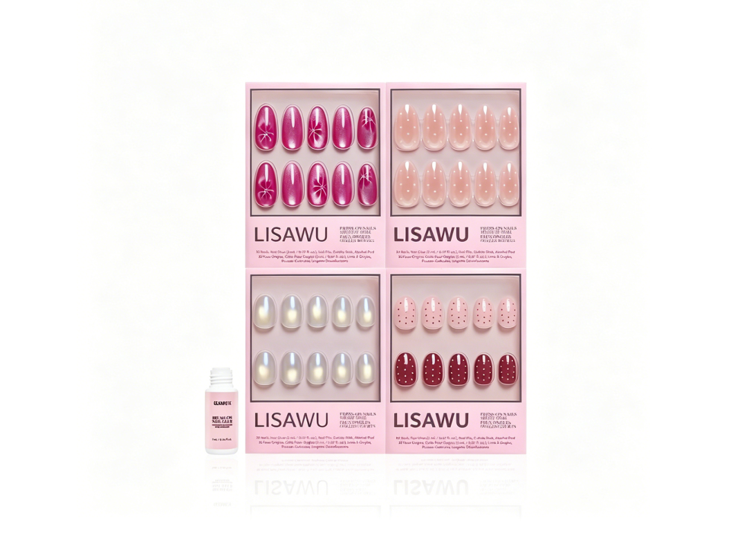 The Oval Moment press-on nails in beige shade