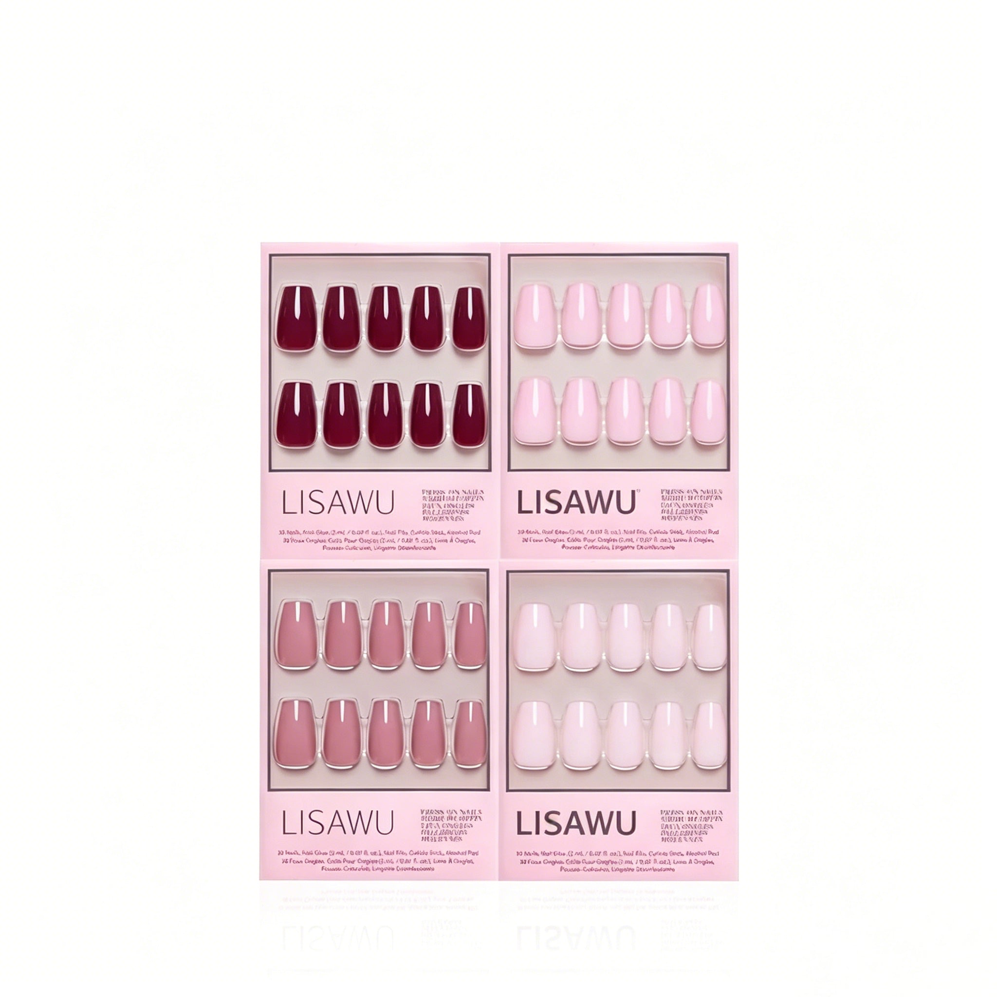 The Pink Medium Coffin Icons press-on nails in pink shade