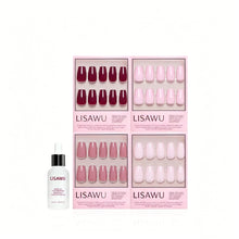 The Pink Medium Coffin Icons press-on nails with glossy finish