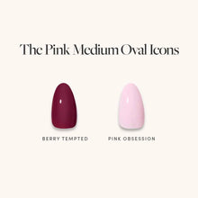 The Pink Medium Oval Icons press-on nails in red shade