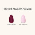 The Pink Medium Oval Icons press-on nails in red shade