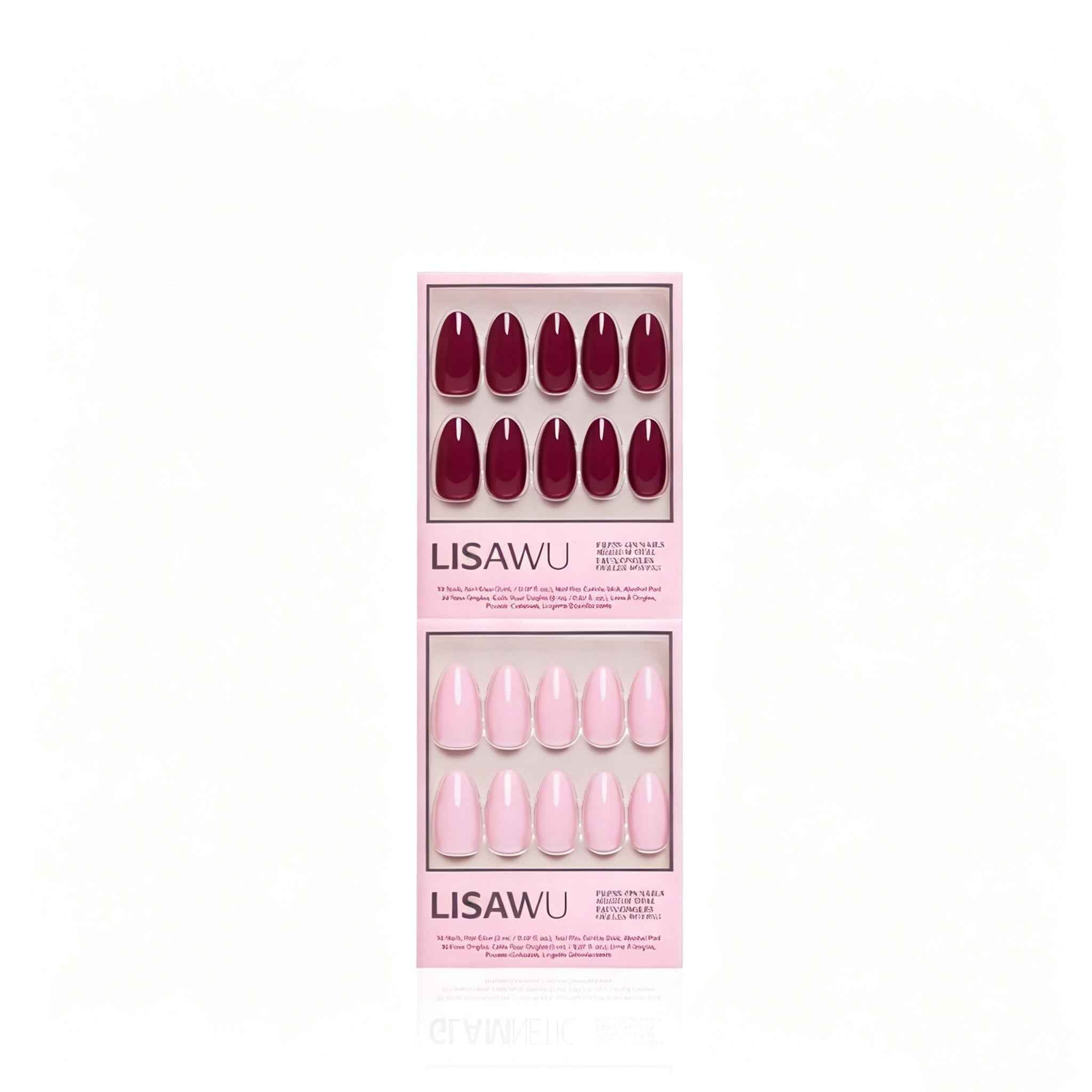 The Pink Medium Oval Icons press-on nails - oval shape, medium length