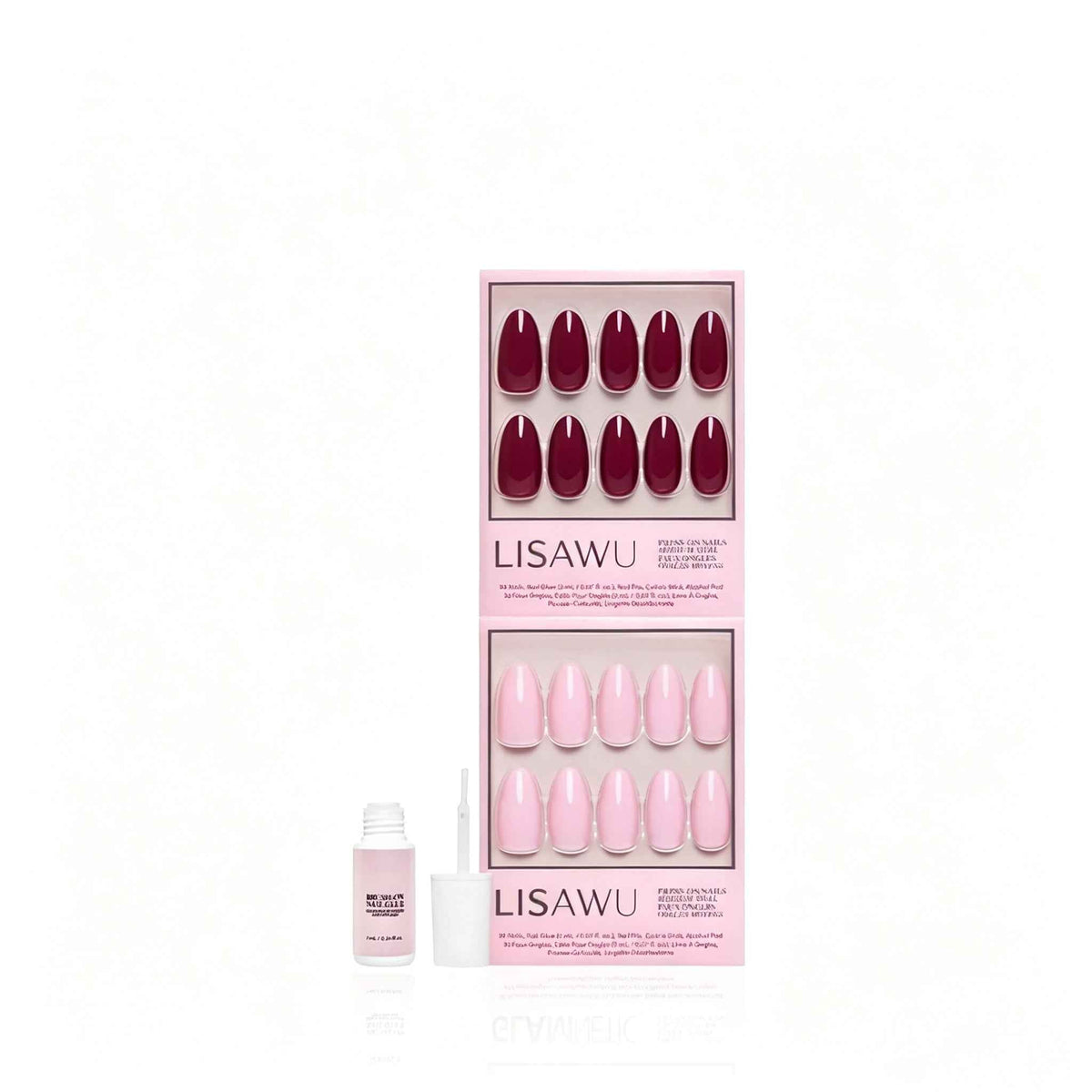 The Pink Medium Oval Icons press-on nail design - solid color style detail
