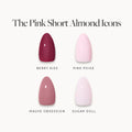 Lisawu The Pink Short Almond Icons press-on nail bundle style selection