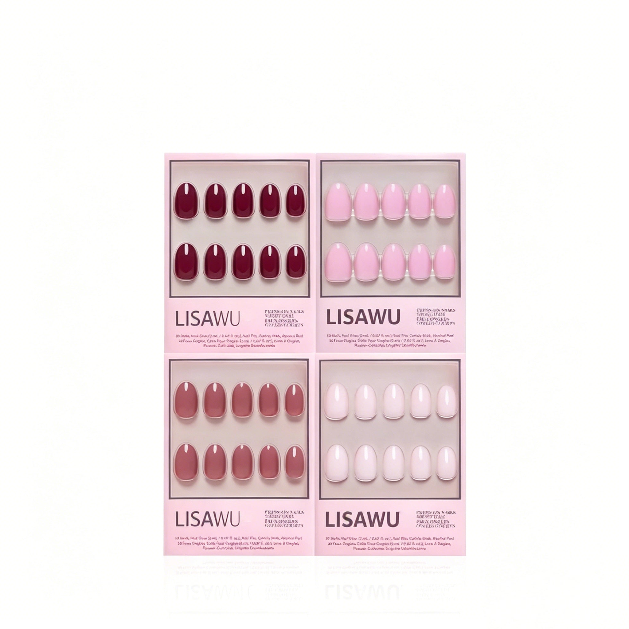 The Pink Short Oval Icons press-on nails in pink shade