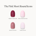 The Pink Short Round Icons press-on nails in pink shade