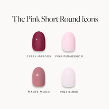 The Pink Short Round Icons press-on nails in pink shade