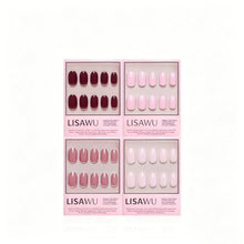 The Pink Short Round Icons press-on nails in red shade