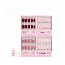 The Pink Short Round Icons press-on nails with glossy finish