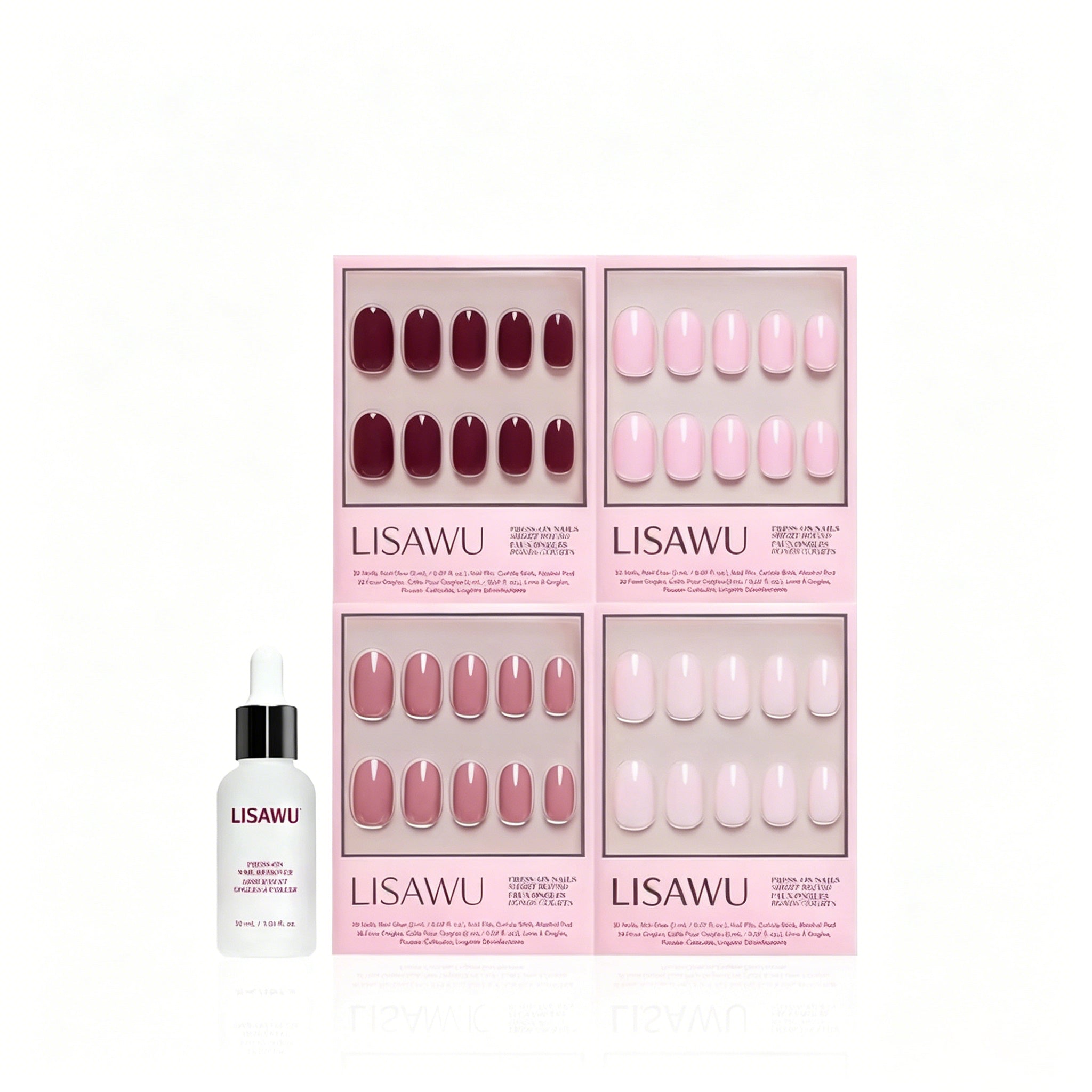The Pink Short Round Icons press-on nails - round shape, short length