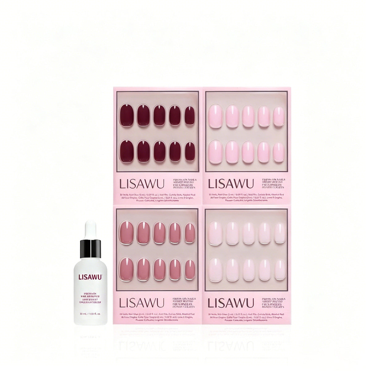 The Pink Short Round Icons press-on nails - round shape, short length