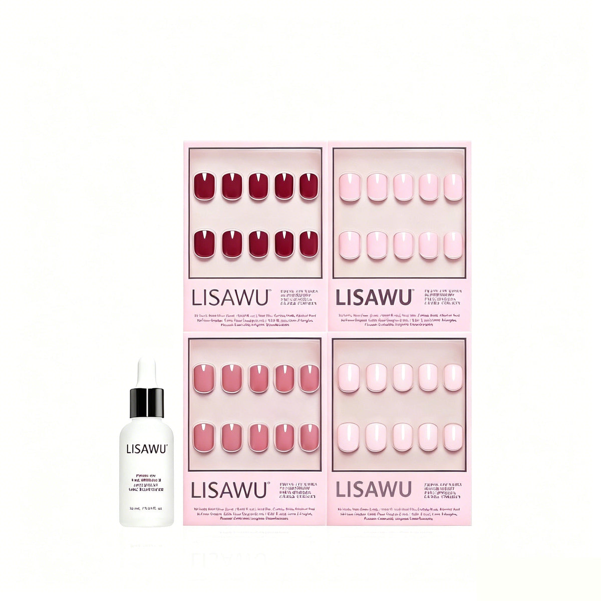 The Pink Super Short Icons press-on nails with glossy finish