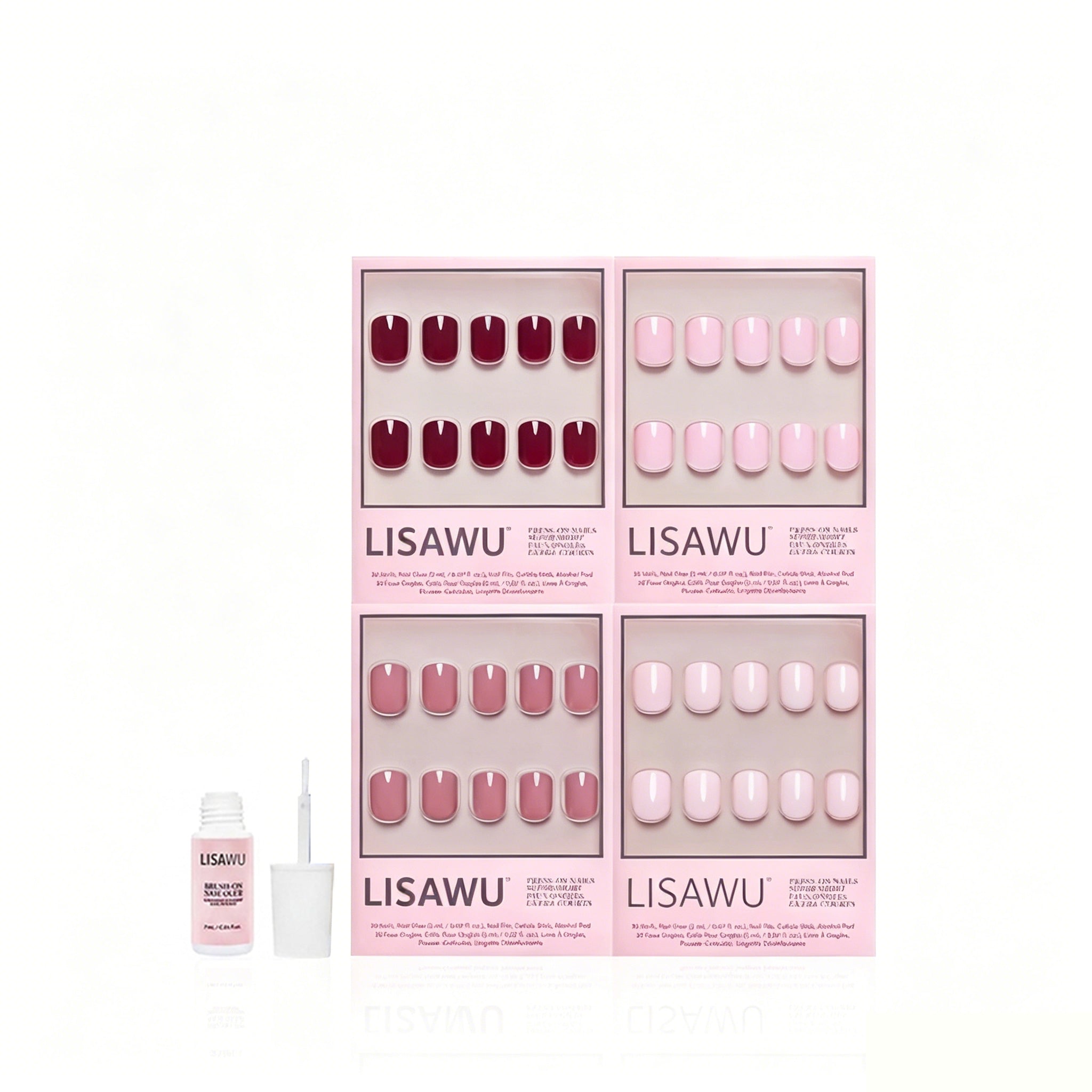 The Pink Super Short Icons press-on nails with glossy finish