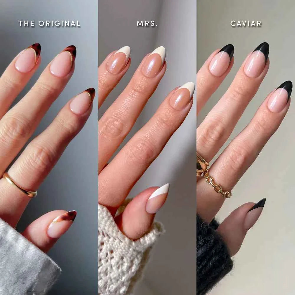 Lisawu The Short Almond Frenchies press-on nail bundle manicure lifestyle photo