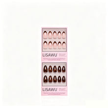 The Short Almond Tortoiseshell Duo press-on nails in black shade