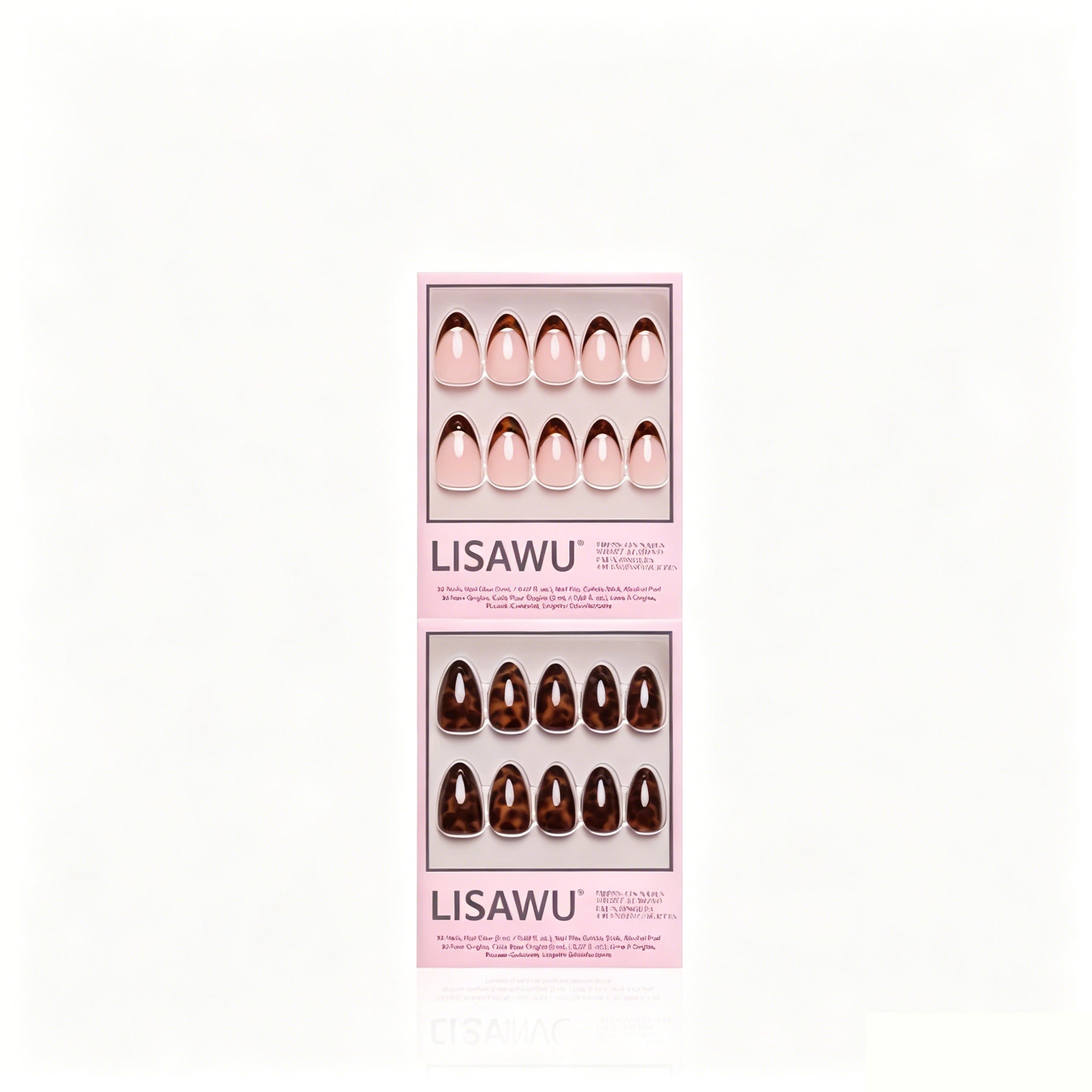 The Short Almond Tortoiseshell Duo press-on nails in black shade