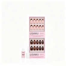 The Short Almond Tortoiseshell Duo press-on nails in brown shade