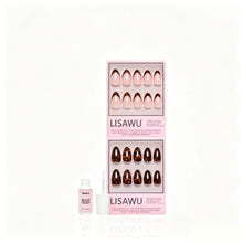 The Short Almond Tortoiseshell Duo press-on nails in brown shade