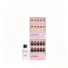 The Short Almond Tortoiseshell Duo press-on nails in nude shade