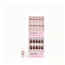 The Short Oval Tortoiseshell Duo press-on nails in nude shade