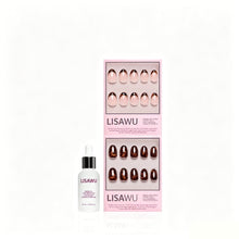 The Short Oval Tortoiseshell Duo press-on nails in black shade