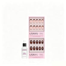 The Short Oval Tortoiseshell Duo press-on nails in black shade