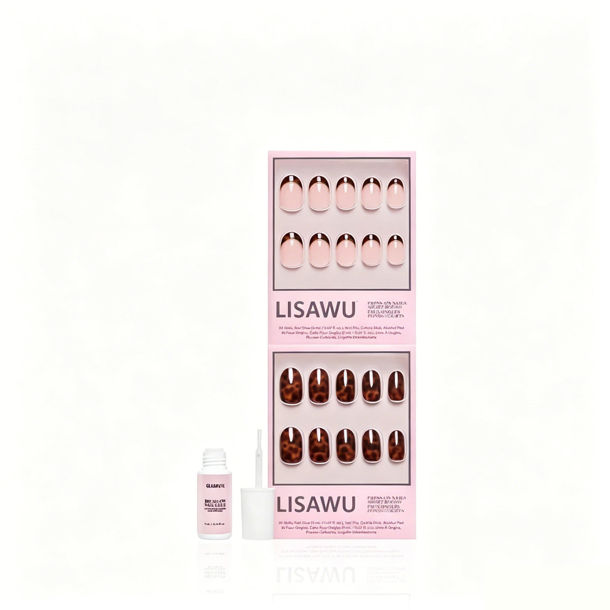 The Short Round Tortoiseshell Duo press-on nails in brown shade