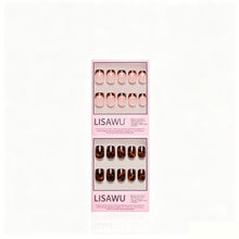 The Short Squoval Tortoiseshell Duo press-on nails in black shade