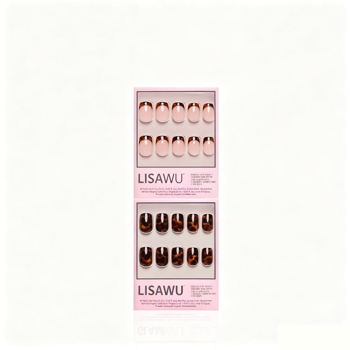 The Short Squoval Tortoiseshell Duo press-on nails in black shade