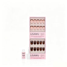 The Short Squoval Tortoiseshell Duo press-on nails in brown shade