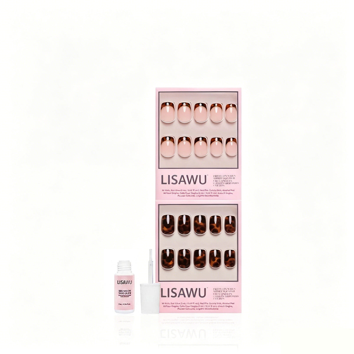 The Short Squoval Tortoiseshell Duo press-on nails in brown shade