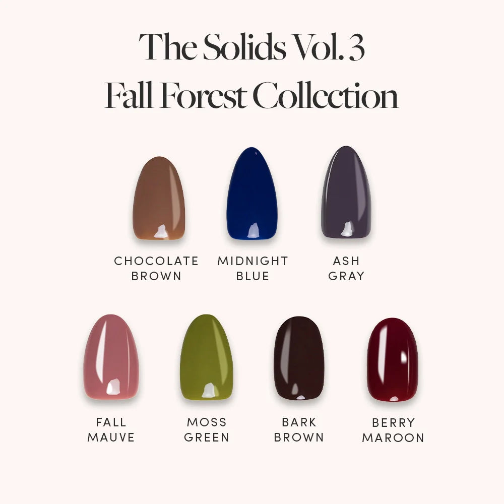 The Solids Vol.3 Fall Forest Collection press-on nails in blue shade
