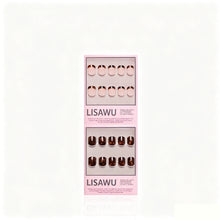 The Super Short Tortoiseshell Duo press-on nails in black shade
