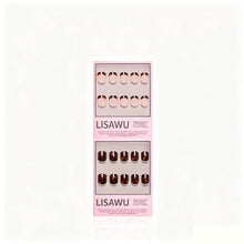 The Super Short Tortoiseshell Duo press-on nails in black shade