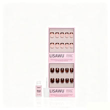 The Super Short Tortoiseshell Duo press-on nails in brown shade