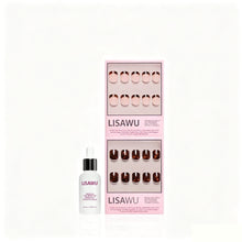 The Super Short Tortoiseshell Duo press-on nails in nude shade