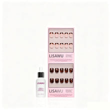 The Super Short Tortoiseshell Duo press-on nails in nude shade