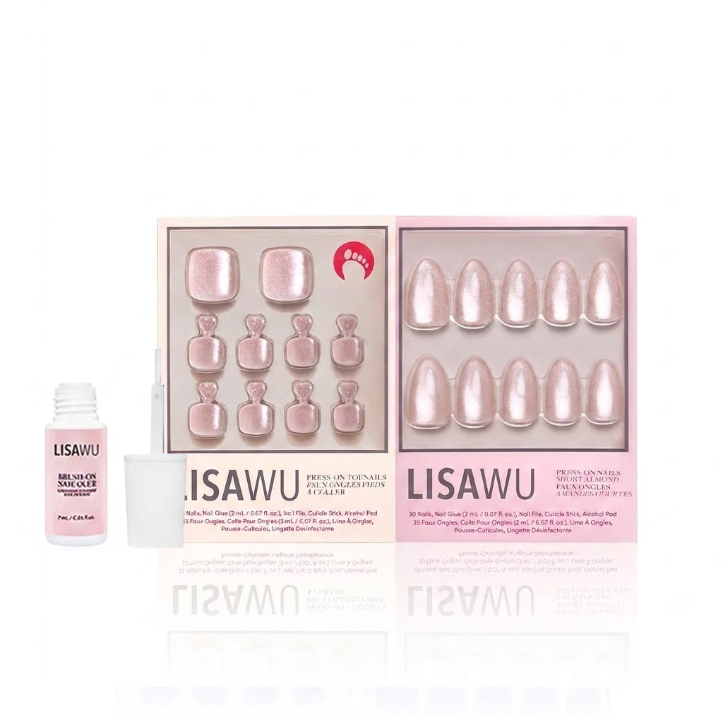 The Vow Mani Pedi press-on nails - almond shape, short length