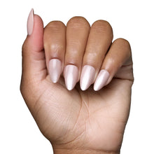 The Vow press-on nails elegant soft pink almond shape stylish nail set display