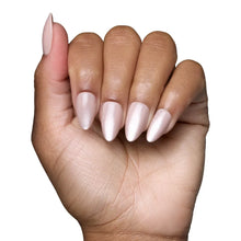 The Vow press-on nails elegant soft pink almond shape stylish nail set display