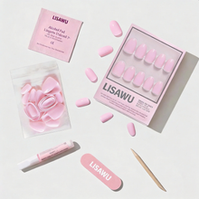 Think Pink press-on nails with glossy finish