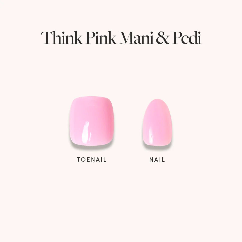 Think Pink Mani Pedi press-on nails in pink shade