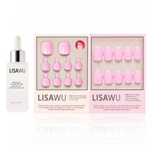 Think Pink Mani Pedi press-on nails - natural shape, short length