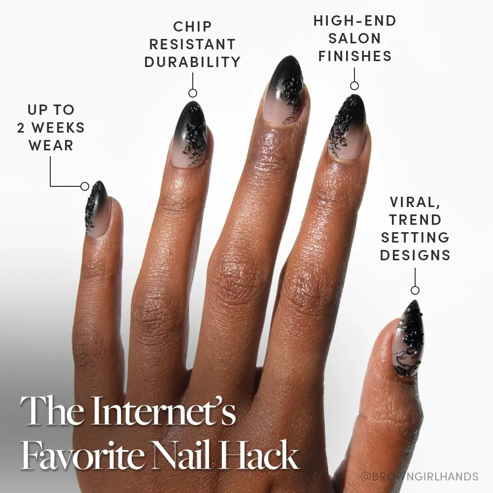 ‘Til Death press-on nail design - 3d style detail