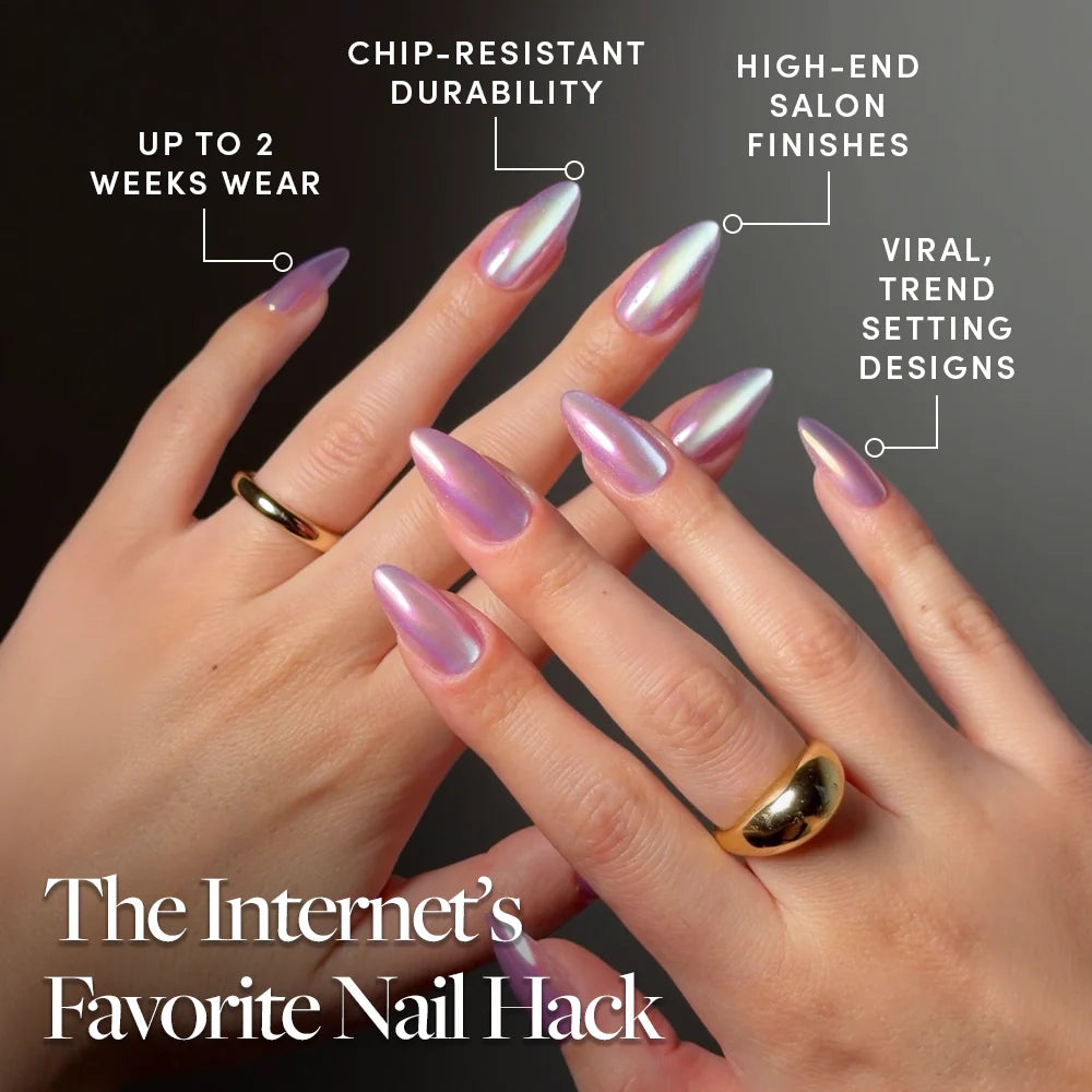 Timeless Oyster press-on nails with velvet finish