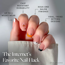 Tiny Pumpkin press-on nails - squoval shape, short length